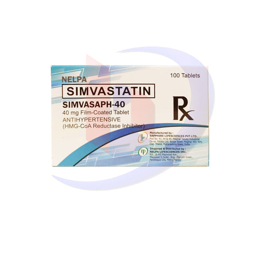 Simvastatin (Simvasaph 40) 40mg Film Coated Tablet 100's