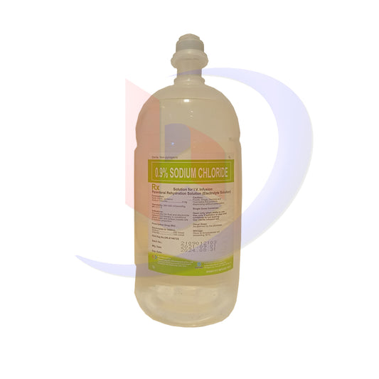Sodium Chloride (Green) 0.9% Solution for I.V Infusion Electrolyte 1000ml