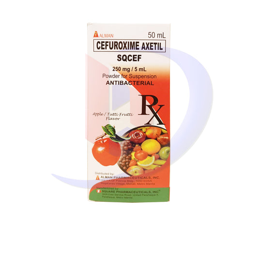 Cefuroxime Axetil (SQcef) 250mg/5ml Powder for Suspension Antibacterial 50ml