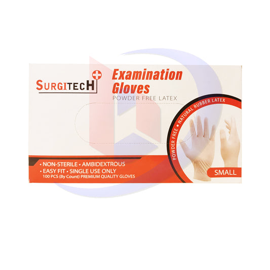 Examination Gloves (Surgitech) Powder Free Latex (Small) Pieces 100's