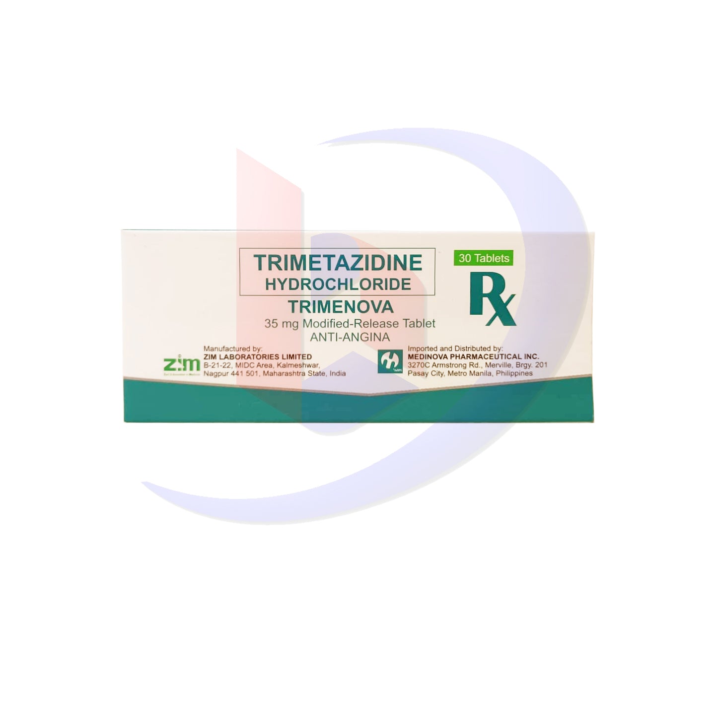 Trimetazidine Hydrochloride (Trimenova) 35mg Modified  Release Tablet 30's