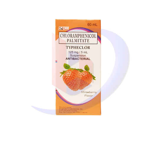 TYPHECLOR Chloramphenicol Palmitate Anti Bacterial 125mg/5ml Suspension 60ml