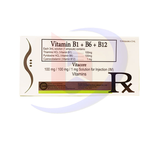 Vitamin B1 + B6 + B12 (Vitacore) 100mg/1mg Solution for Injection 1ml