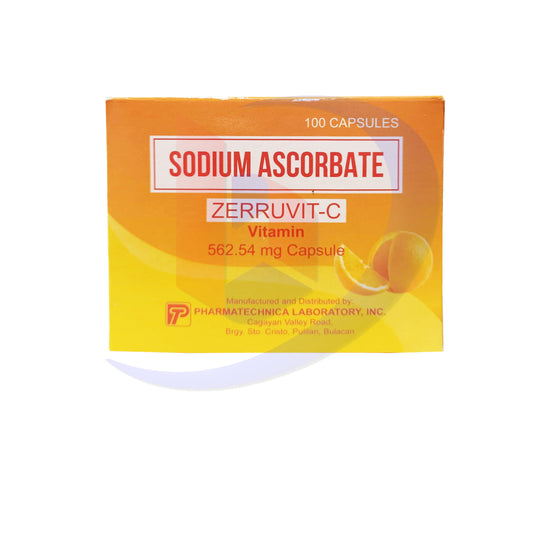 Sodium Ascorbate (Zerruvit C) 562.54mg 100's Capsule