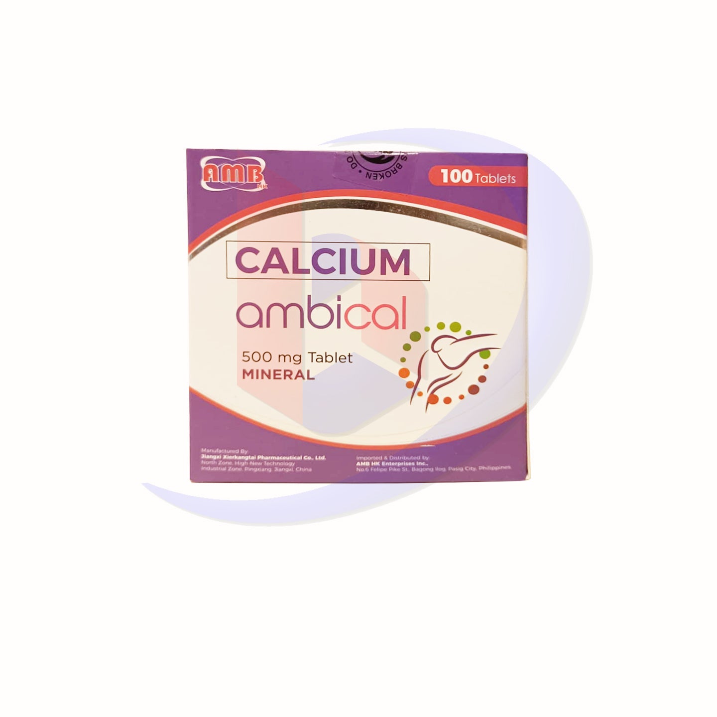 Calcium Carbonate (Ambical) 500mg Tablet 100's
