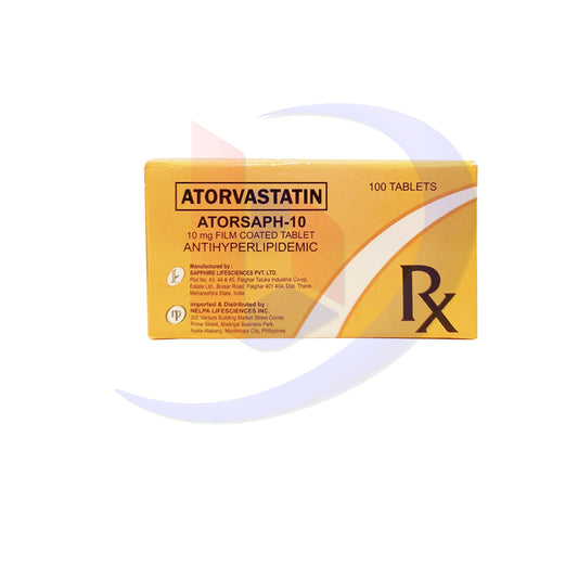 Atorvastatin (Atorsaph 10) 10mg Film Coated Tablet 20's