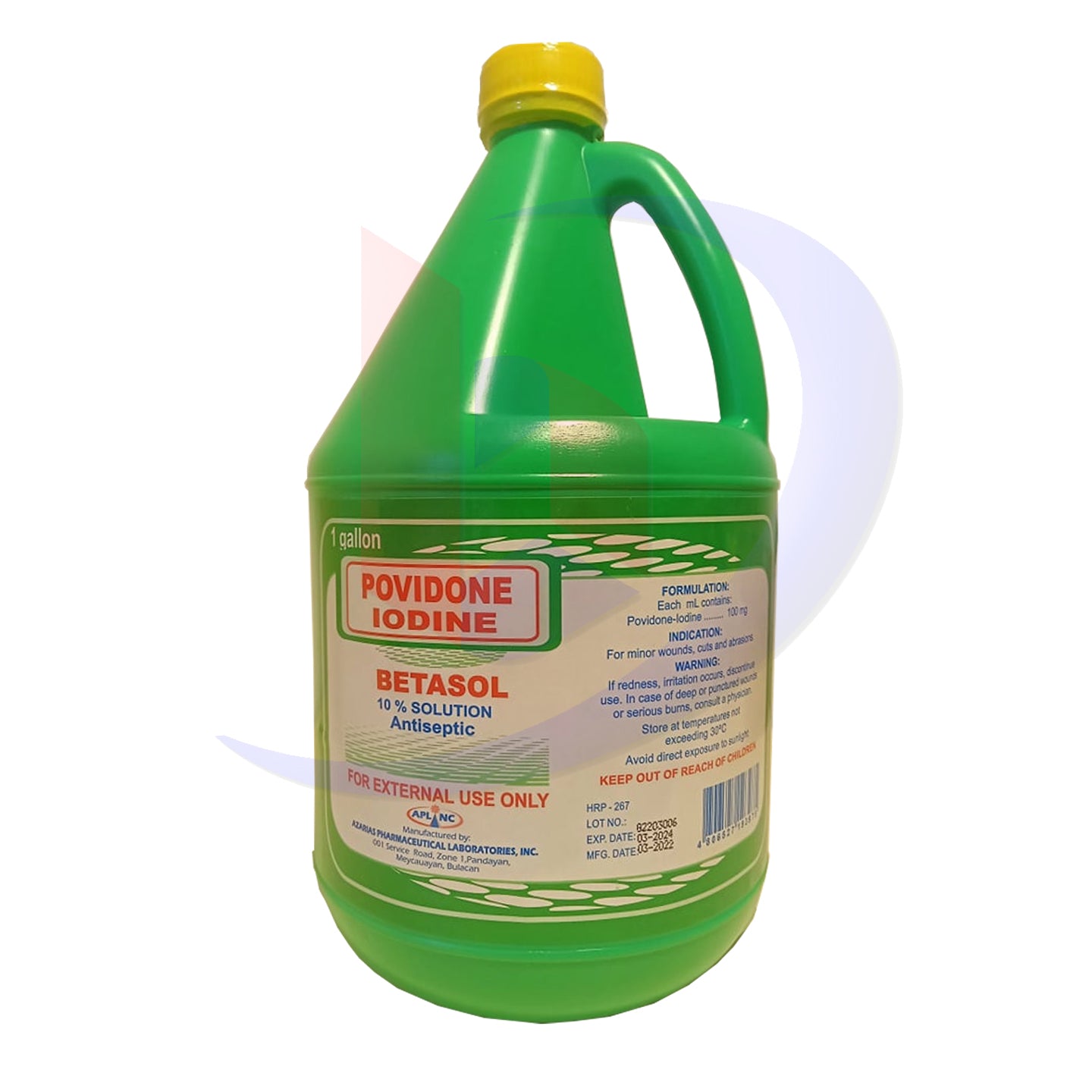 Povidone Iodine (Betasol) 10% Solution Antiseptic Piece 1's 1 Gallon