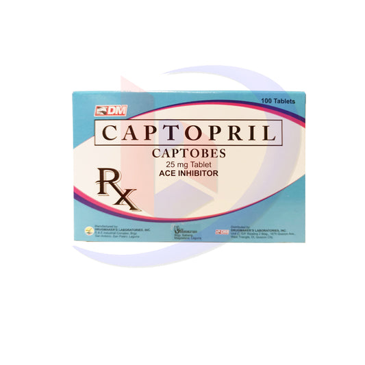 Captopril (Captobes) 25mg Ace Inhibitor Tablet 100's