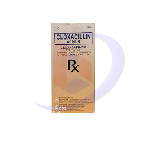 Cloxacillin (Cloxasaph 250) 250mg/5ml Powder for Oral Suspension 60ml