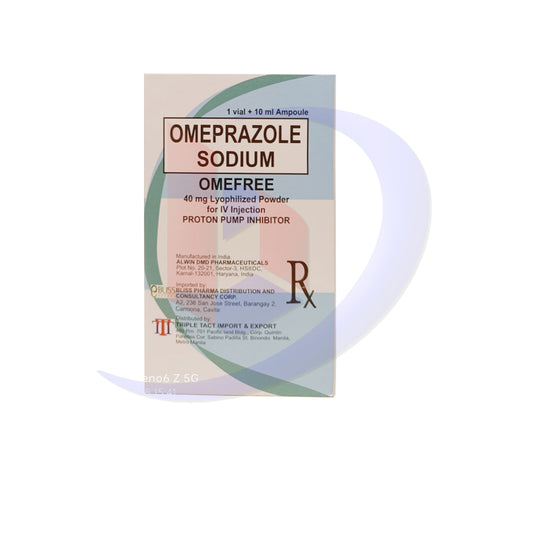 Omeprazole Sodium (Omefree) 40mg Lyophilized Powder for IV Injection 1 Vial + 10ml Ampoule