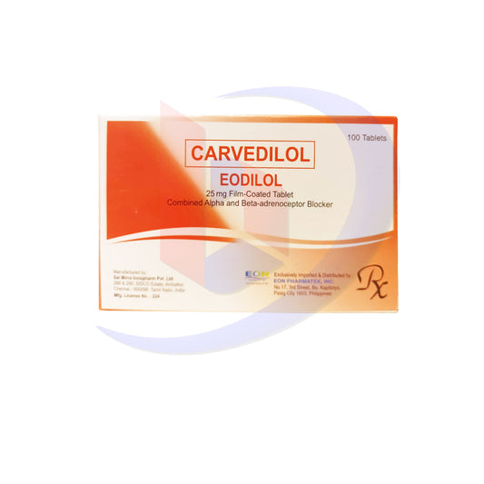 Carvedilol (Eodilol) 25mg Film Coated Tablet 100's