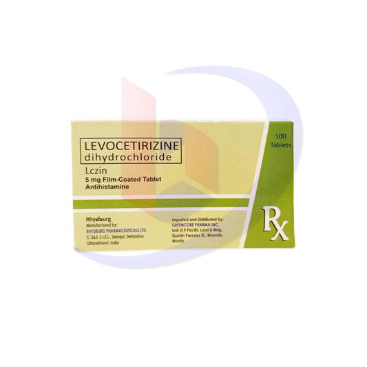 Levocetirizine Dihydrochloride (LCZIN) 5mg Film Coated Antihistamine Tablet 100's