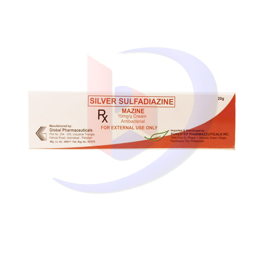 Silver Sulfadiazine (Mazine) 10mg/g Cream Antibacterial 20g