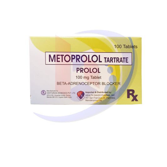 Metoprolol Tartate (Prolol) 100mg Tablet 100's
