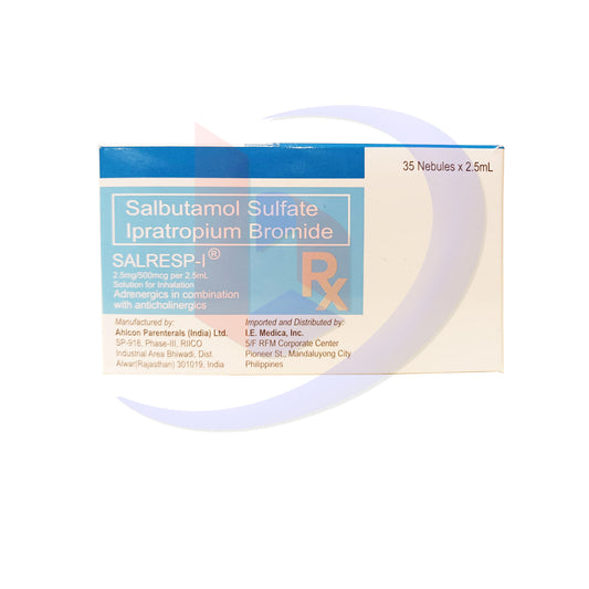 Salbutamol Sulfate Ipratropium Bromide (Salresp I) 205mg/500mcg per 2.5ml x 35 Nebules