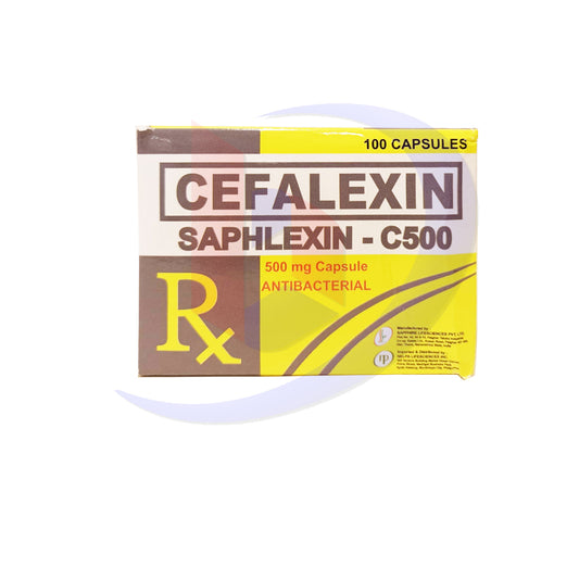 Cefalexin (Saphlexin C500) 500mg  Capsule 100's
