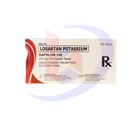 Losartan Potassium (Saphlor 100) 100mg Film Coated Tablet 100's