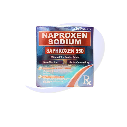Naproxen Sodium (Saphroxen 550) 550mg Film Coated Tablet 100's