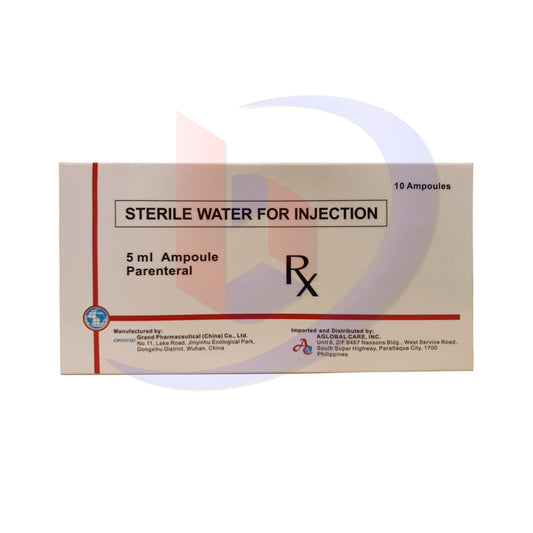 Sterile Water (Grand Pharma) for Injection 5ml x Ampoule 10's