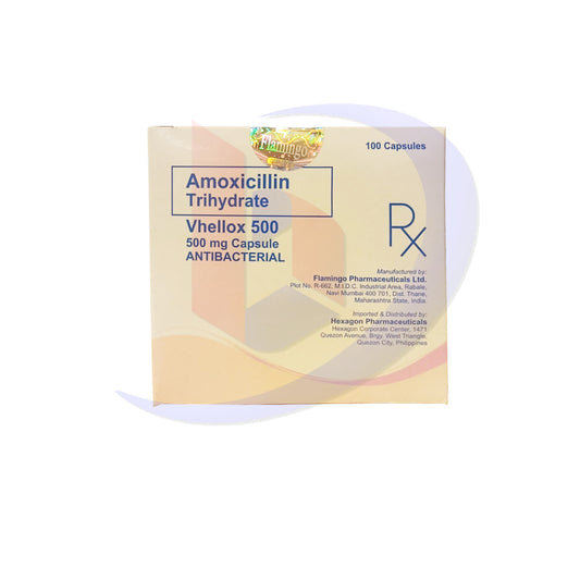 Amoxicillin Trihydrate (Vhellox 500) 500mg Capsule 100's