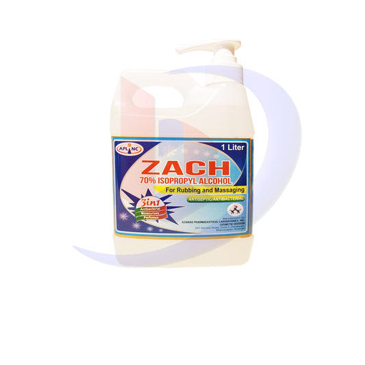Isopropyl Alcohol (Zach) 70% Antibacterial Antiseptic Sanitizing 1Liter 1's