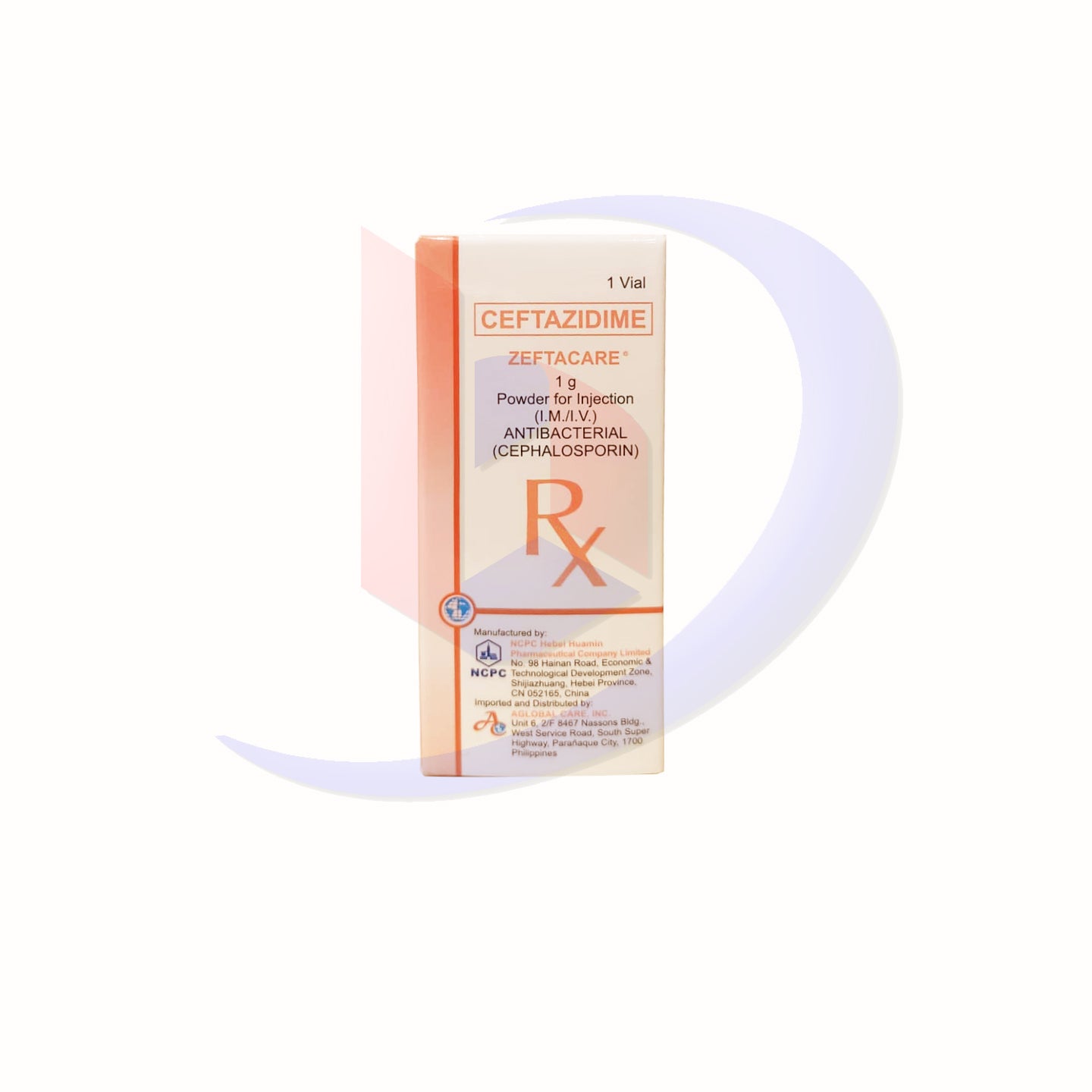 Ceftazidime (Zeftacare) 1g Powder for Injection I.M/I.V Vial 1's
